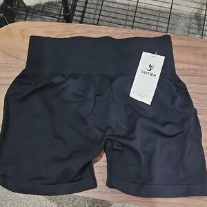 Women's High Waist Black Shorts